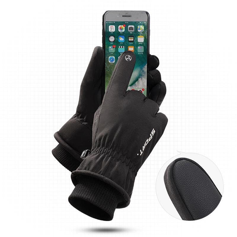 Fleece Lining Touch Screen Winter Warm Men Ski Waterproof Gloves
