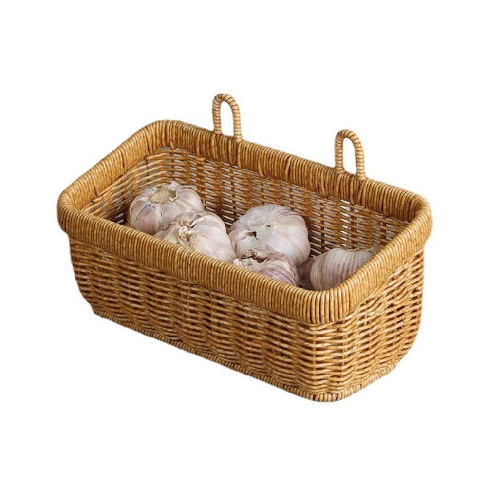 Decorative Woven Storage Basket Space Saving Garden Plant Basket Vegetables Organzier  Kitchen