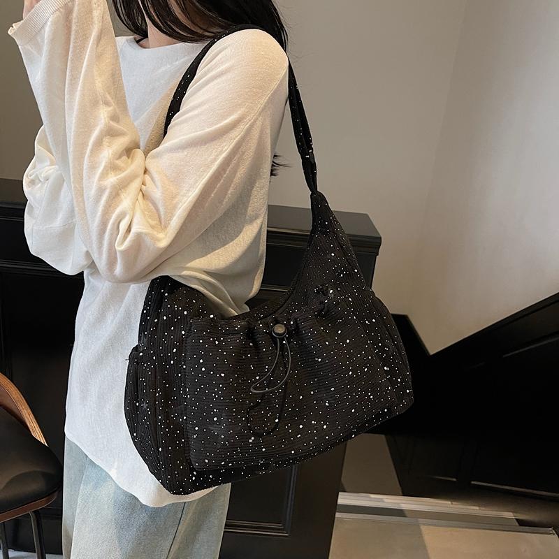 Women's Corduroy Sequin Bag Large Capacity Shoulder Crossbody Tote Bag