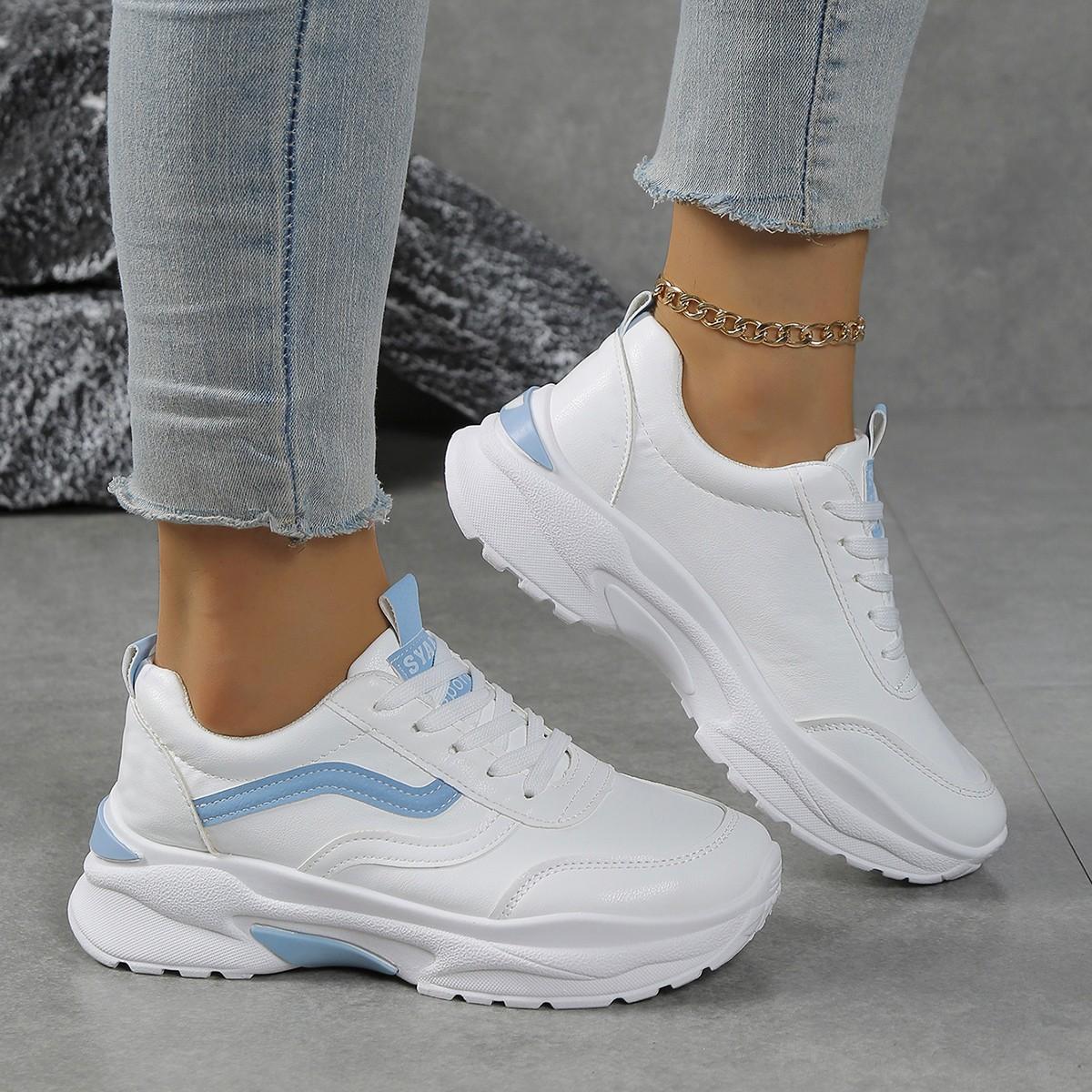 

Women s Thick Bottomed Breathable Mesh Sneakers Korean Style Student Flat Leather Surface Spring Autumn New Style Women s Shoes 35