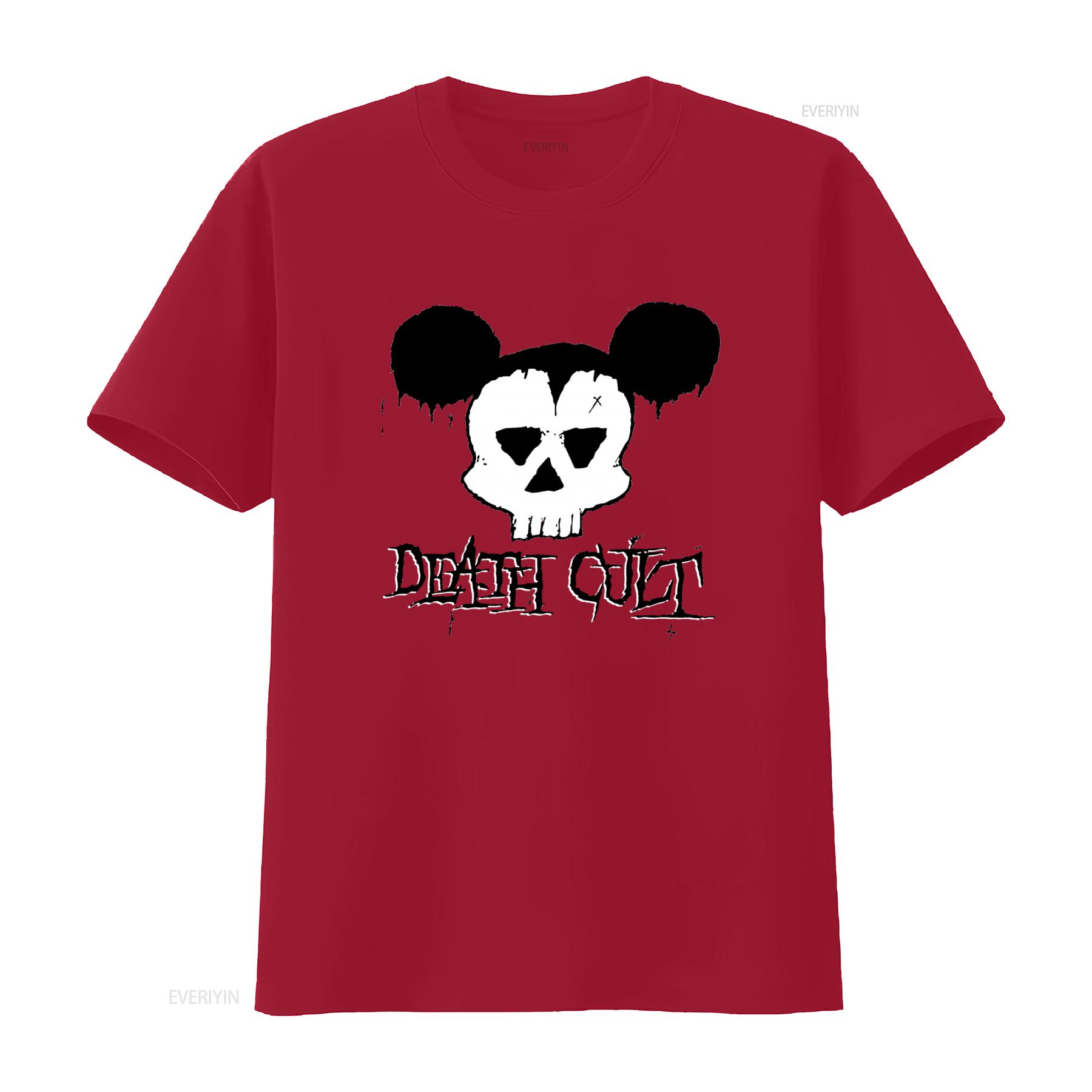 

Death Cult Gothic T Shirt Postpunk Darkwave Style with Skull Design Unique Streetwear for Men and Women vintage Washed S