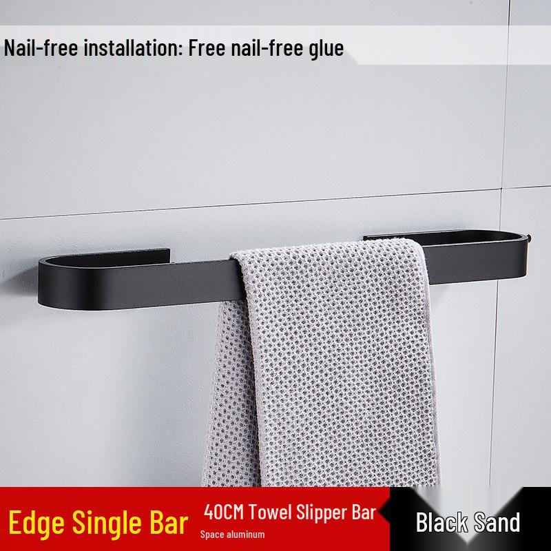 Jessite No-Drill Wall-Mounted Aluminum Towel and Slipper Rack