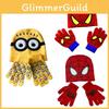 Minions Spiderman Children Cartoon Knitted Hat Gloves Winter Warm Suit Years 16