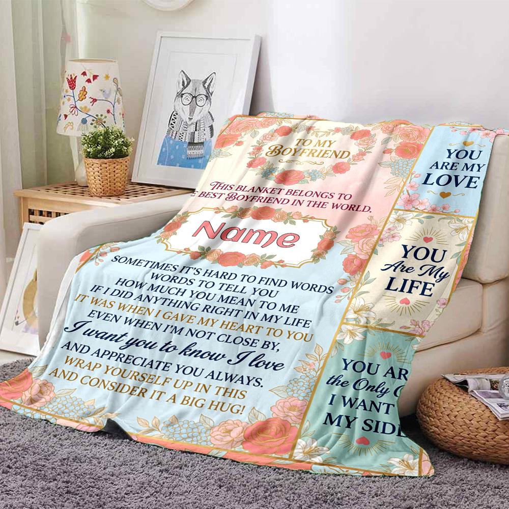 Boyfriend'S Special Blanket Customize Your Name Blanket Soft And Comfortable It'S The Perfect Gift For Family Friends Or Loved Ones Suitable For All