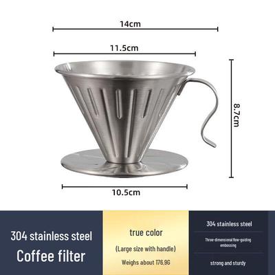 Shangqi V60 Stainless Steel Pour-Over Coffee Dripper