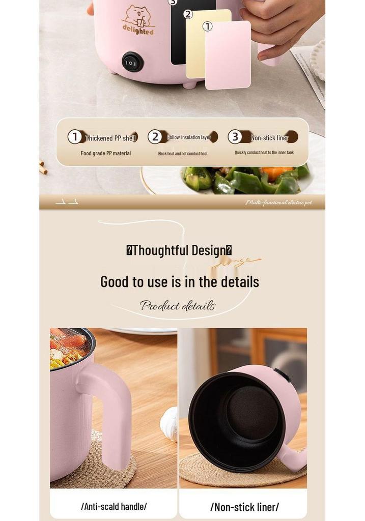 Compact Multi-Functional Electric Pot for Students, Office Workers & Singles - Ideal for Dorms & Instant Noodles