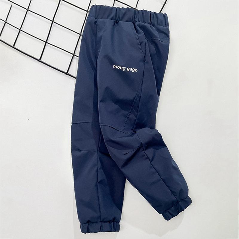 4-16 Years Kids Windproof and Waterproof Fleece-Lined Pants Loose Fitness Pants