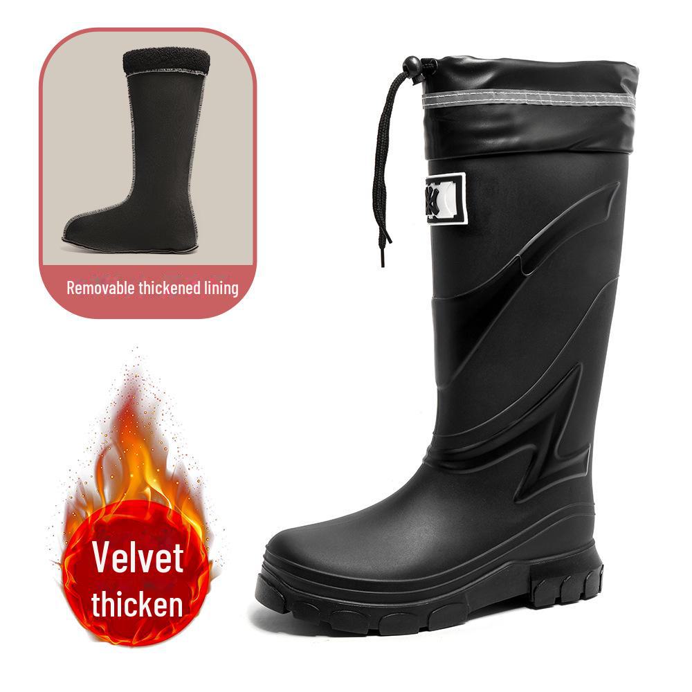 Men's Versatile High-Top Waterproof Non-Slip Rain Boots for Outdoor Activities and Fishing