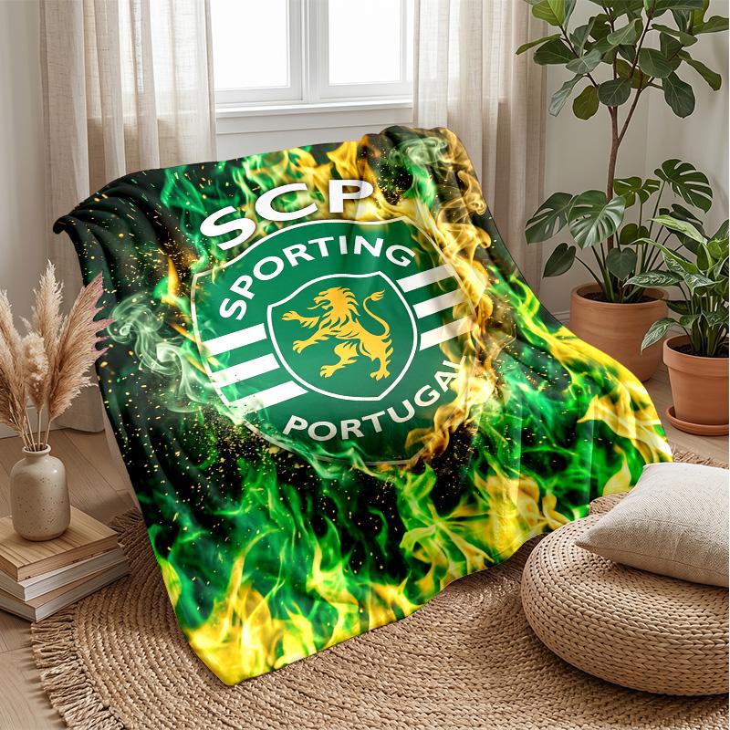 Coperta in pile di flanella morbida FC Sporting CP Leggera Accogliente Calda Coperta da divano letto Decorazione per la casa