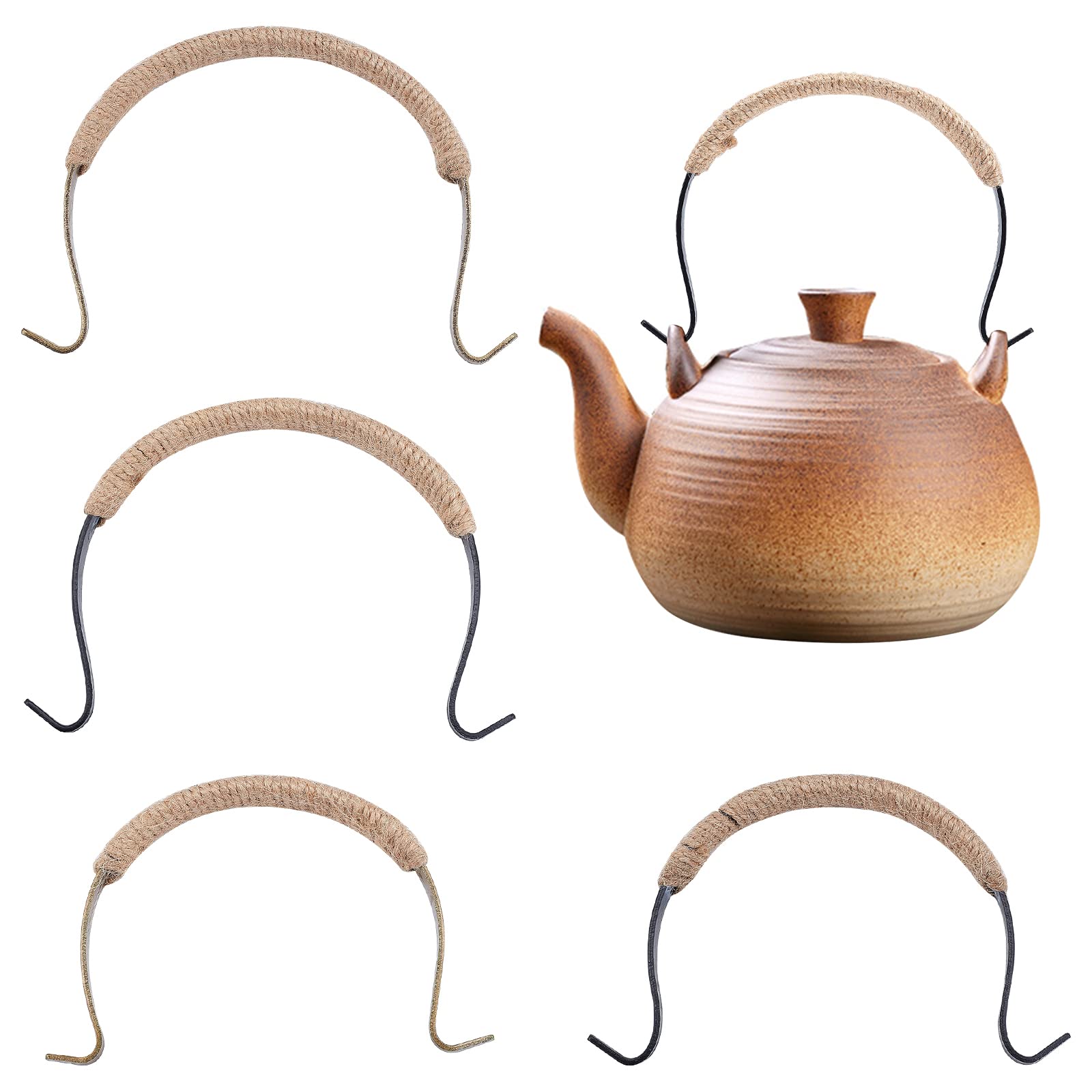 

PandaHall Iron Kettle Handles, 4-Piece Set, Adjustable Replacement Handles for Teapots, 14cm, for Home, Restaurants, Inns, and Other Dining