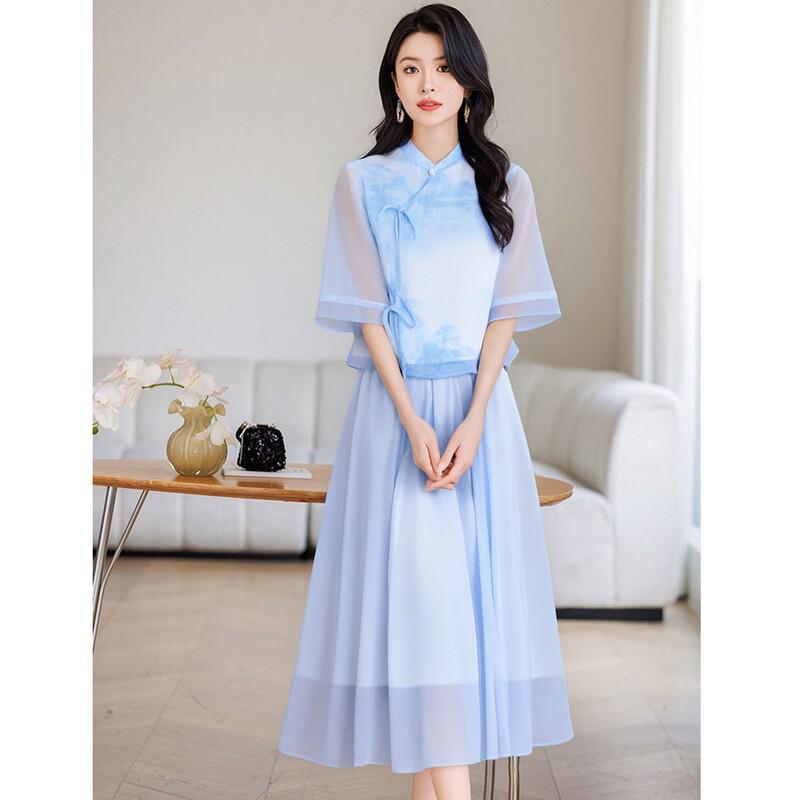 D.F.DEAR New Chinese Style Ink Print Hanfu Set