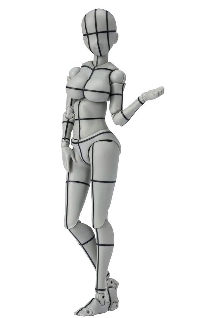 TAMASHII NATIONS S.H.Figuarts Body-chan - Kentaro Yabuki - Wireframe (Gray Color Ver.) Approx. 135mm PVC & ABS Movable Figure