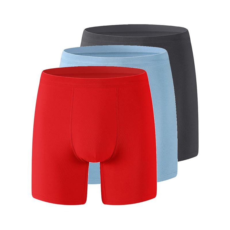 3 Pcs Men's Boxer Shorts Leg Lengthened Underwear Cotton Panties XL 2XL 3XL 4XL 5XL 6XL 7XL