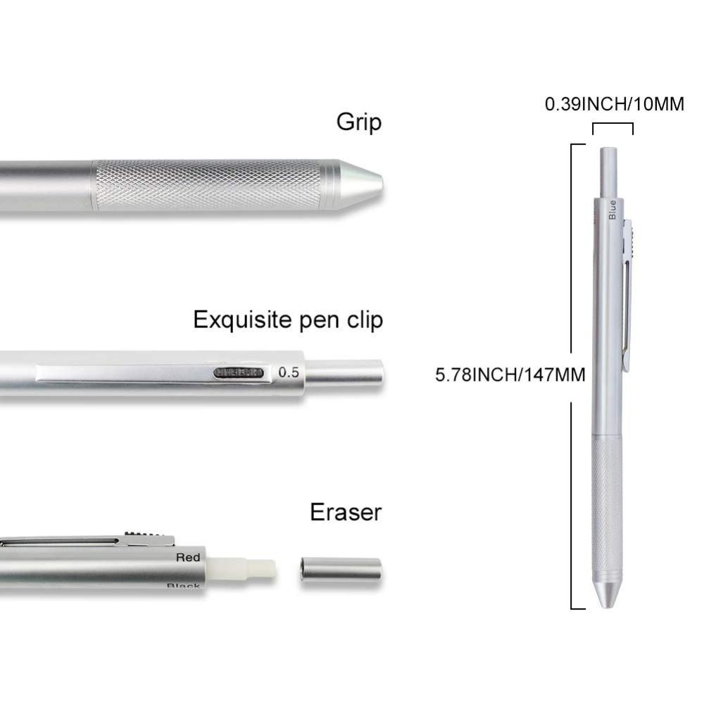 4 In 1 Gravity Sensing Pen 3 Colors Ink Ballpoint Pen Fashion Multi-Function Pen  School Office