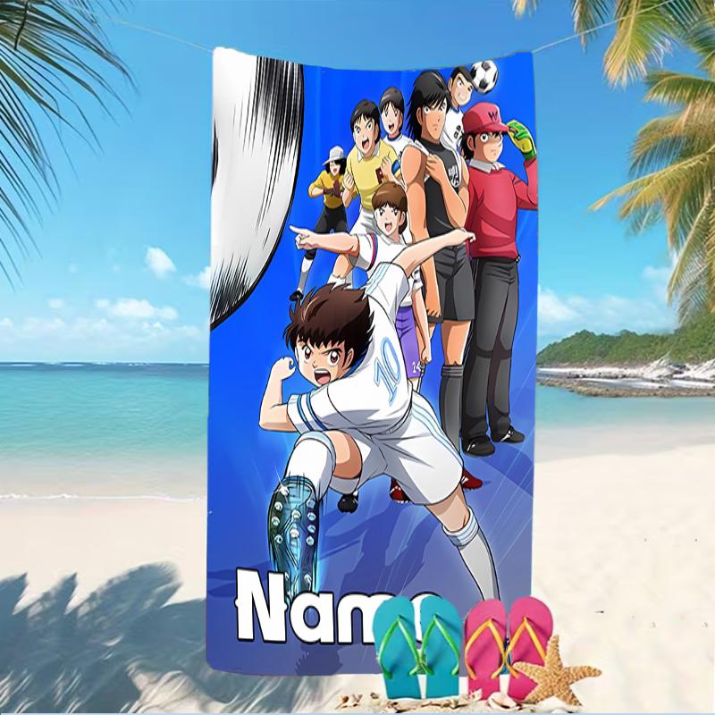Customizable personalized beach towels Captain Tsubasa Dream Team themed designs.Suitable for the beach, yoga, sports;ideal as beach accessories