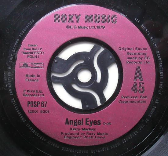 7inch Record ROXY MUSIC - Angel Eyes POSP67 Polydor 1979 UK Rock Used