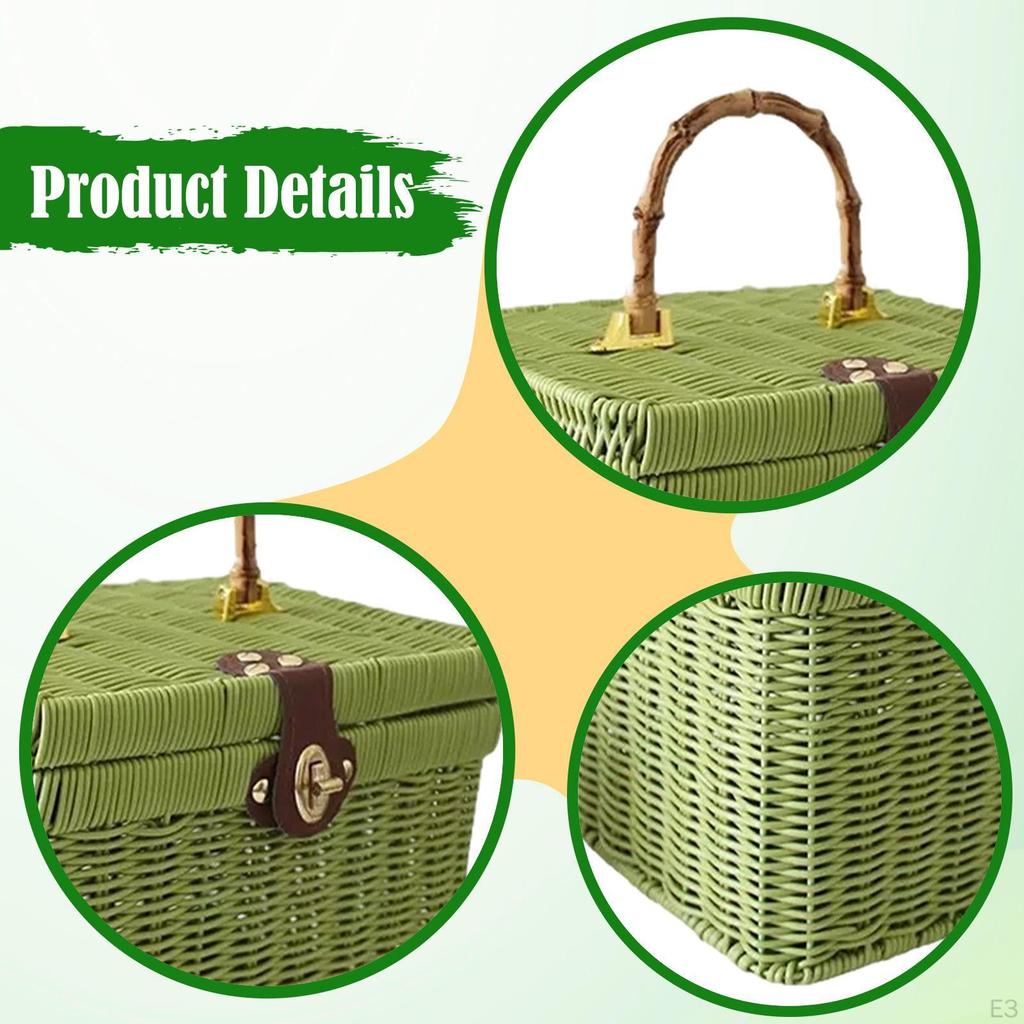 Handwoven Storage Basket Gift Decorative Case Display Suitcase Organizer for Themed Party