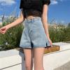 Women's Summer New Slim Jeans for Women with High Waist Loose and Versatile Student Wide-leg Shorts