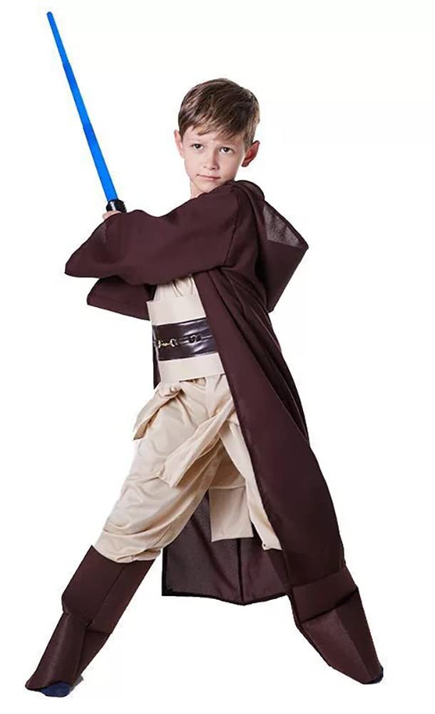 [SCLYX] Jedi Cosplay Costume for Boys - Jedi Robe with Decorative Belt - Cool Jedi Outfit - Luke Skywalker Cosplay - Obi-Wan Kenobi - Star Wars -