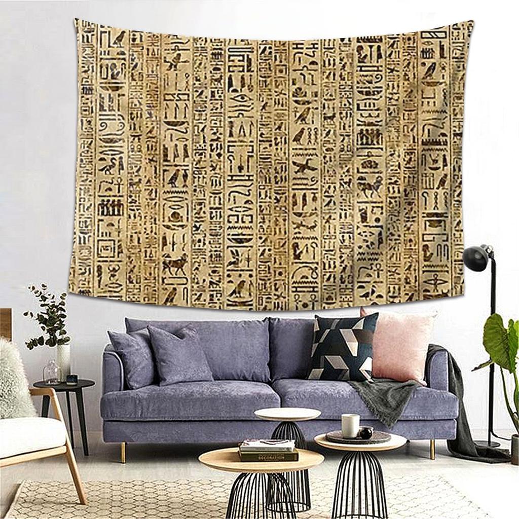 Egyptian Hieroglyphs And Deities Tapestry Decoration Art Aesthetic Tapestries for Bedroom Home Wall Cloth Wall Hanging