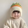 Soft Striped Rainbow Hat Korean Beanie Cap Colorful Baby Knitted Hat  Kids