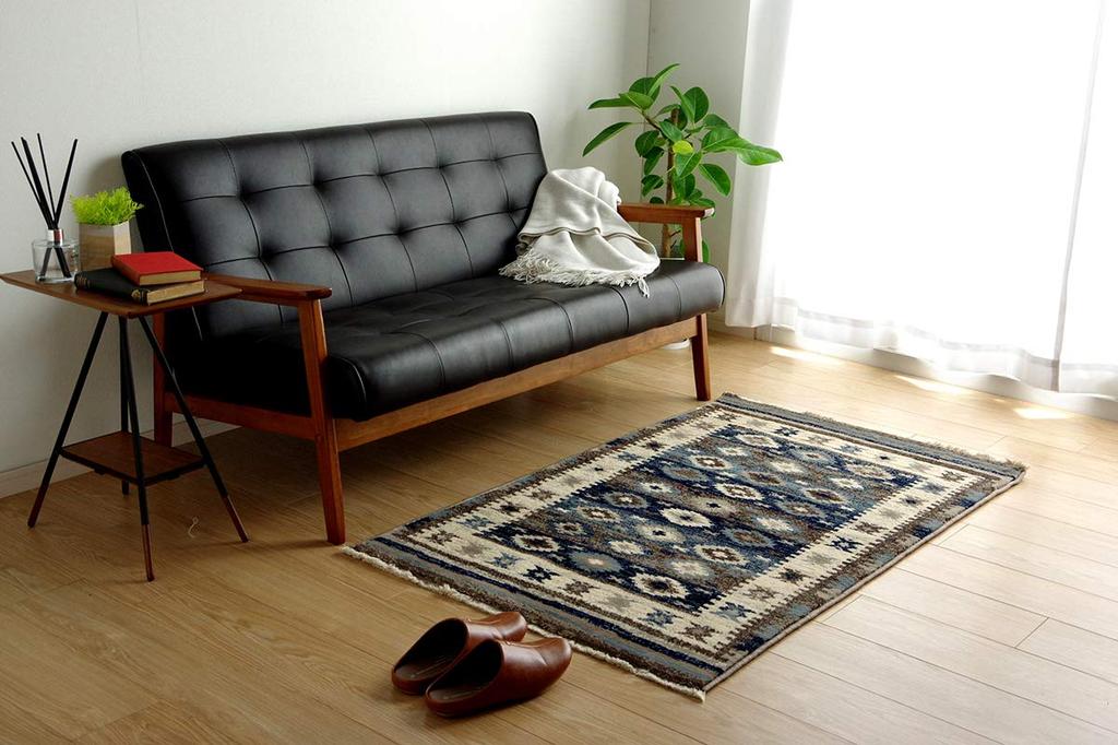 IKEHIKO Rug, Carpet, Rectangular Plumeria Rug, Approx. 80 X 130cm, Red, Foldable, Compact, Ethnic Design, Durable, Wilton Weave, #2352309