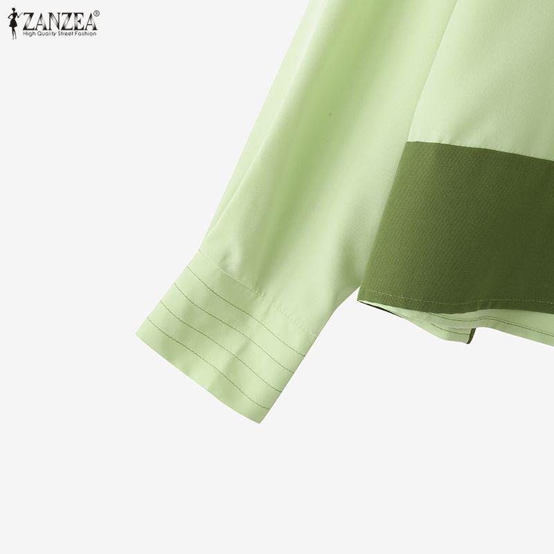 ZANZEA Women Turn Down Collar Casual Long Sleeve Blouse