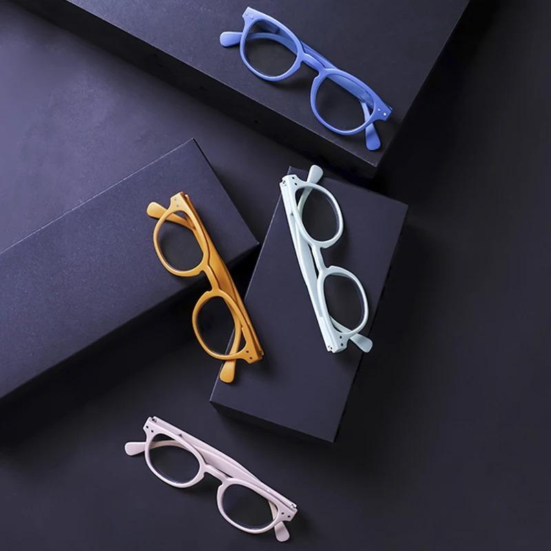 Round Frame Retro Reading Glasses Women Presbyopic Eyeglasses Spring Hinge Readers Fashion Orange Unisex