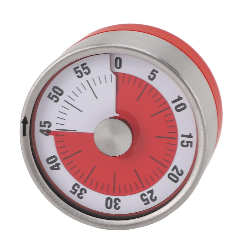 Mechanical Countdown Timer 60 Minute Magnetic Stainless Steel Visual Kitchen Timer for Cooking Kids