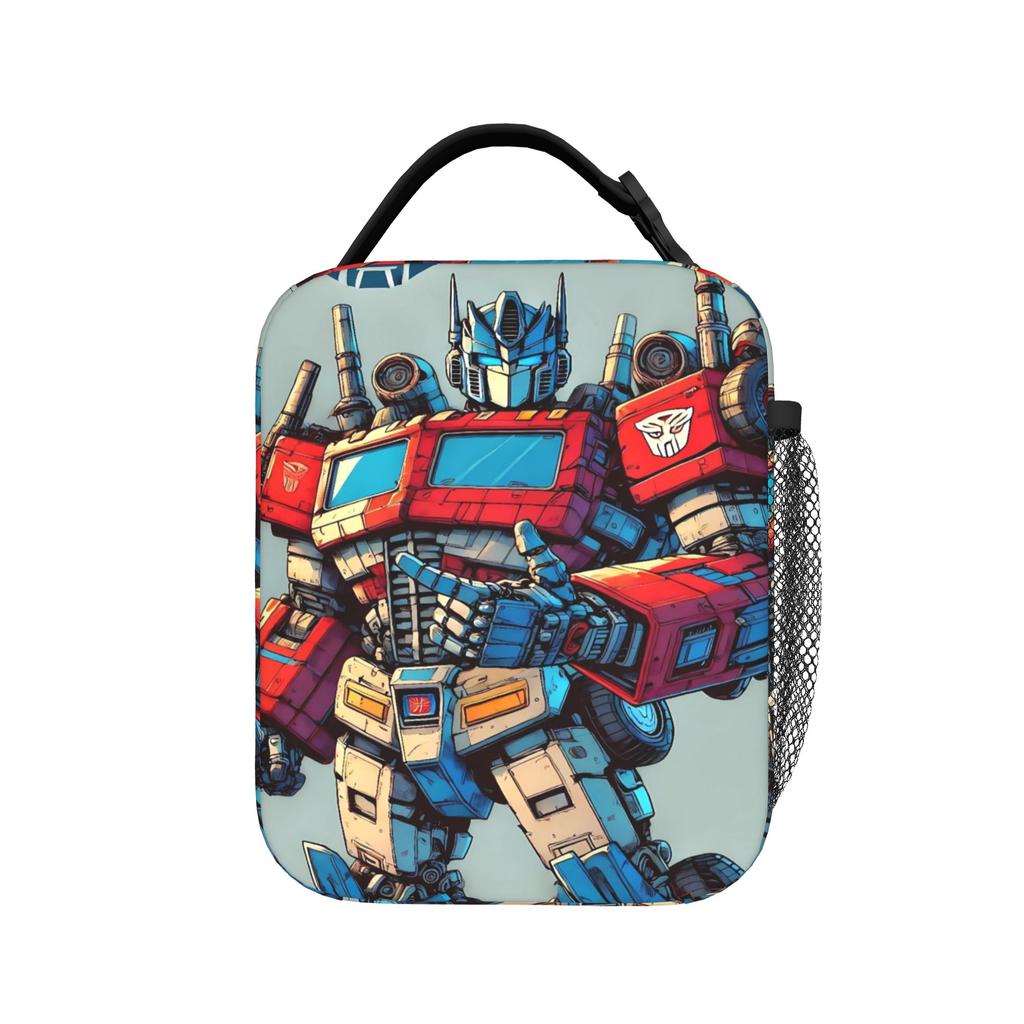 Lunch Bag Transformered Cartoon School Lunch Box For Unisex Casual Portable Zipper Graphic Thermal Tote Handbags