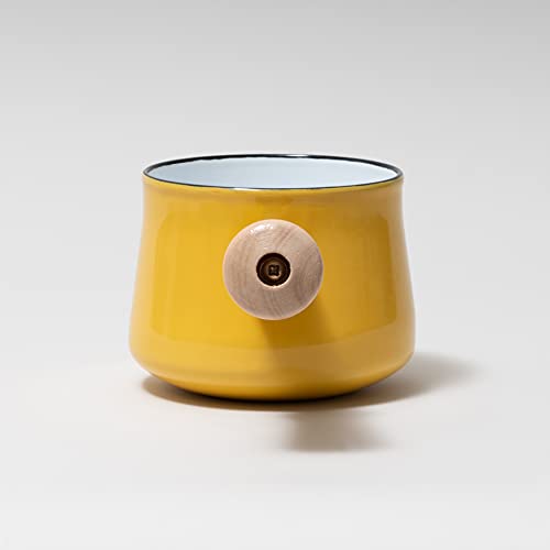 Pearl Metal Milk Pan, 3.9 inches (10 cm), Enamel, Enamel, Yellow, Petitto HB-5066
