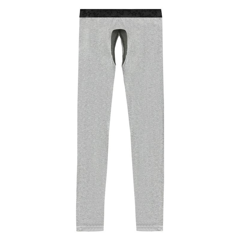 Leggings Thermiques Homme en Coton à Entrejambe Ouvert - Fins, Coupe Moulante pour Personnes d'Âge Moyen et Âgées, Automne/Hiver