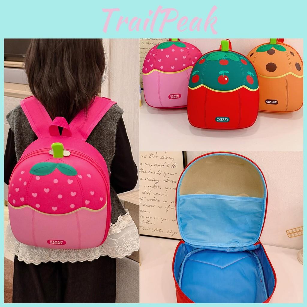 Cherry Fruit Letter Pattern Kids Kindergarten Backpack For School Travel  Use