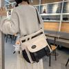 Large Capacity Crossbody Canvas Bag Waterproof Nylon Schoolbag For Female Students One-Shoulder Tote Bag