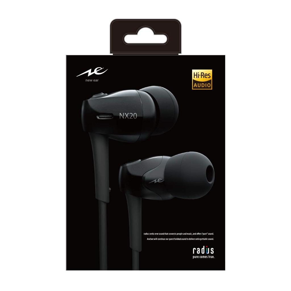 Radius HP-NX20 Hi-Res Audio Earphones: NeEXTRA Series FLW Structure Driver, High-Res Audio, Wired, In-Ear Earphones, HP-NX20K (Black)