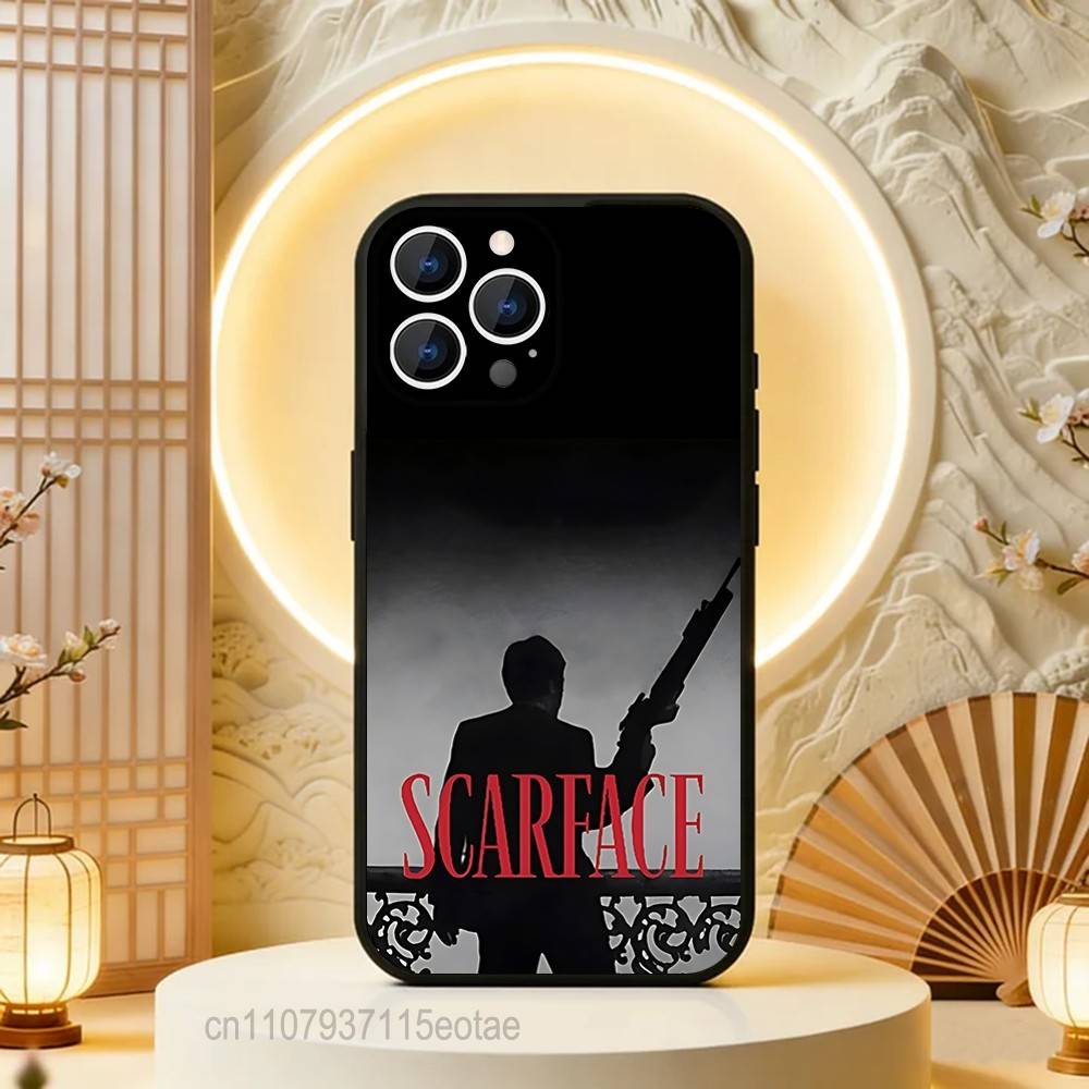 S-Scarfaces Tony M-Montana Phone Case For iPhone 17,16,15,14,13,12,11,Pro,Max,Plus,E,Air,Mini Protective Black Cover