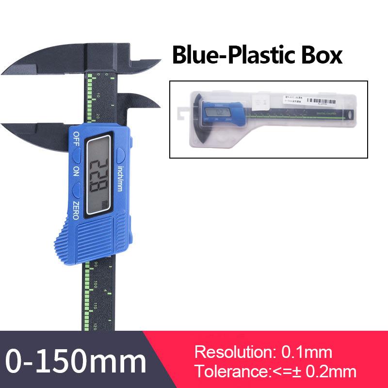 0-150mm Electronic Vernier Caliper Plastic Carbon Fiber Caliper Gauge Metric Imperial Conversions Digital Ruler Measuring Tool