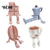 Dual-color Decorative Statue 3D Printed Articulated Coffee Cup Figure, Movable Joint Desk Statue, Cute Fine Texture Print Bean Ornament, Creative