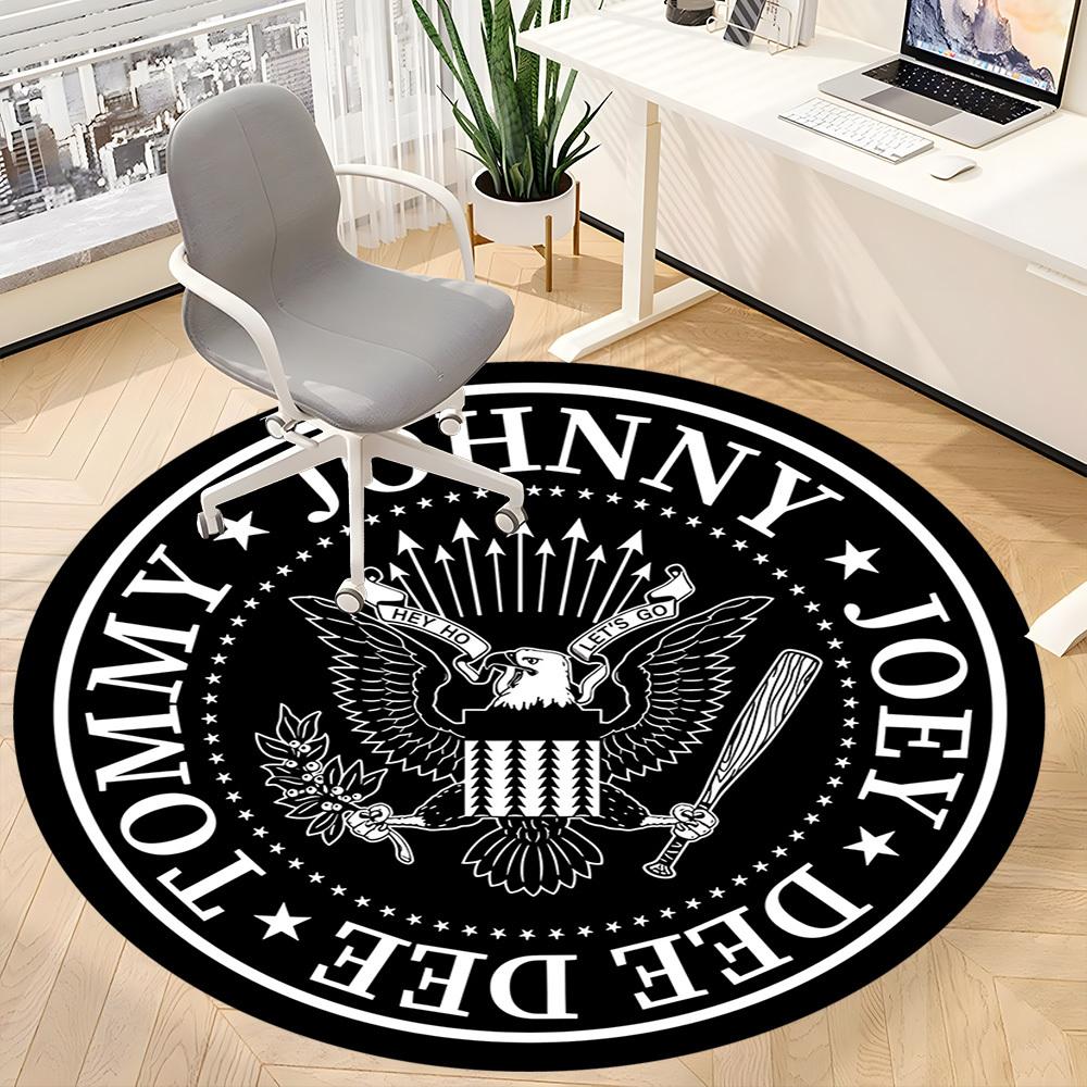 1PC The Ramones Office Round Area Rug, Indoor Mat Suitable For Office, Under Office Chairs Bedroom Living Room Home Decor DT1212086