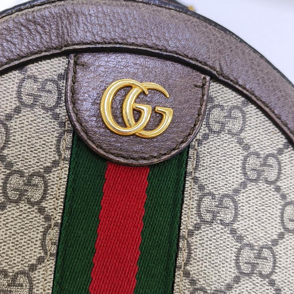 [Pre-Owned] Gucci Ophidia GG Mini Round Bag 'Beige' - Good #MQ866J