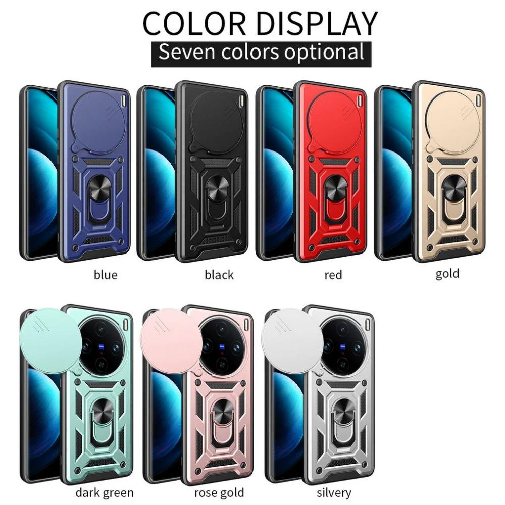 Camera protect case for VIVO X100 Pro VIVO X100 Armor Hybrid Metal Ring Back Cover