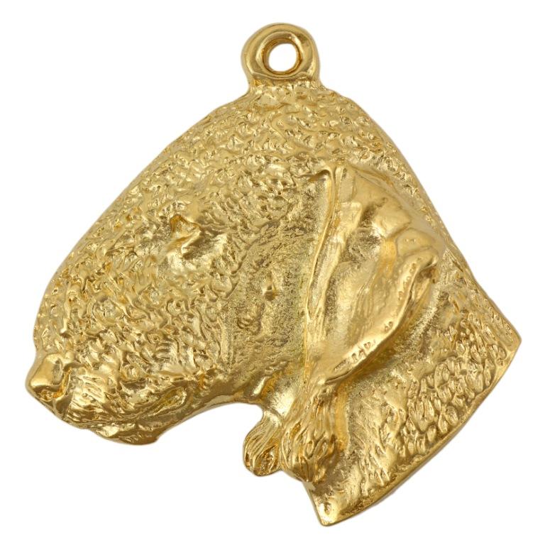 Bedlington Terrier, Rothbury Terrier - necklace with a dog in a gift box, gold-plated pendant for a dog lover, striking jewelry by Art-Dog
