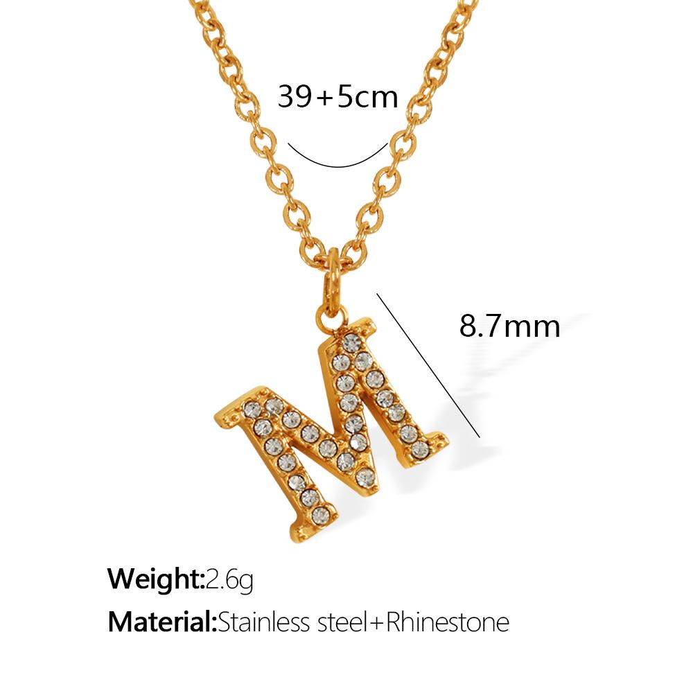 Titanium Steel 26 Letters Elegant And Exquisite Pendant Necklace Light Luxury Fashion Collarbone Chain High Sense Versatile