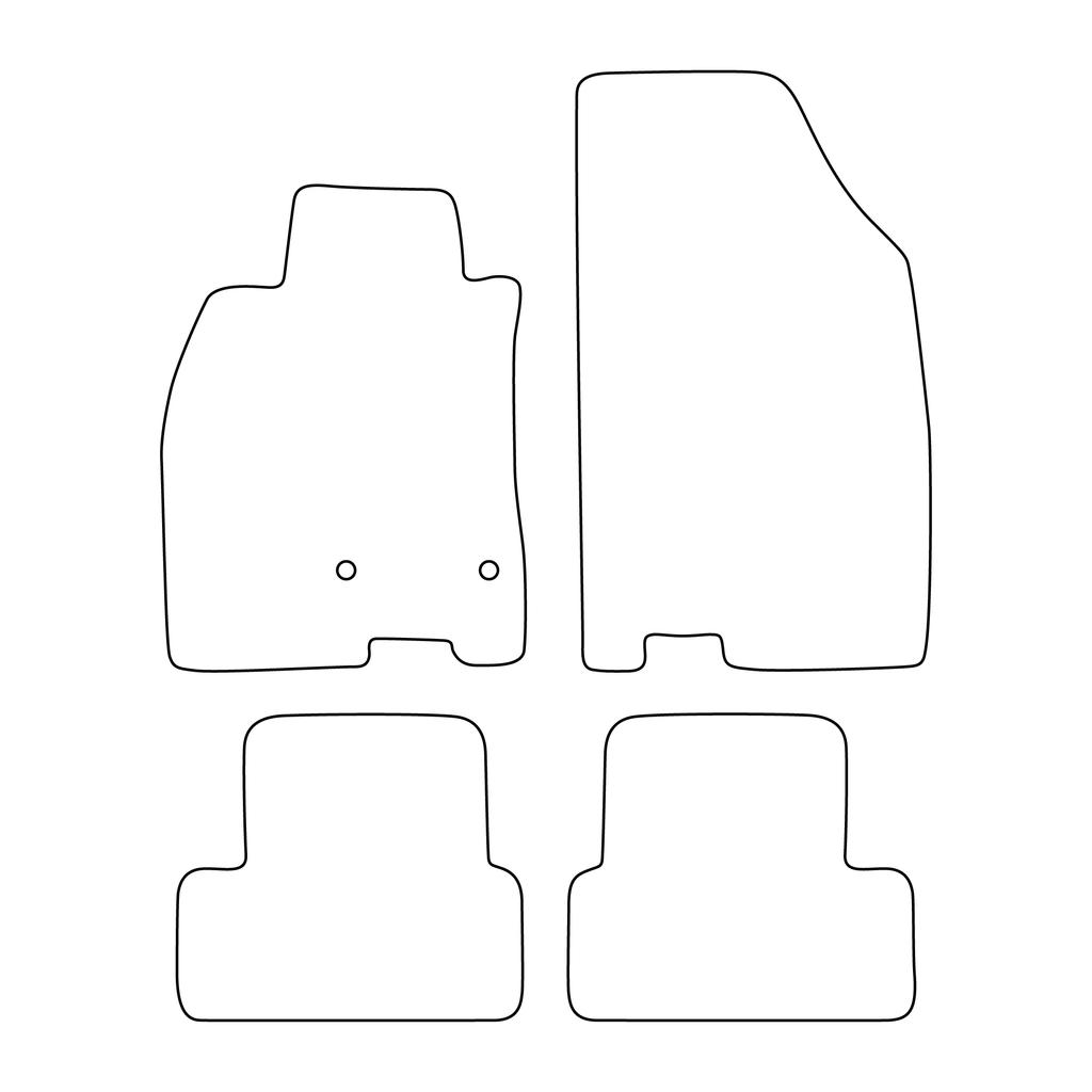 [Blm]Re011 Black - Set Of Velour Floor Mats To Fit Renault Fluence 2009-2016 - Black Trim