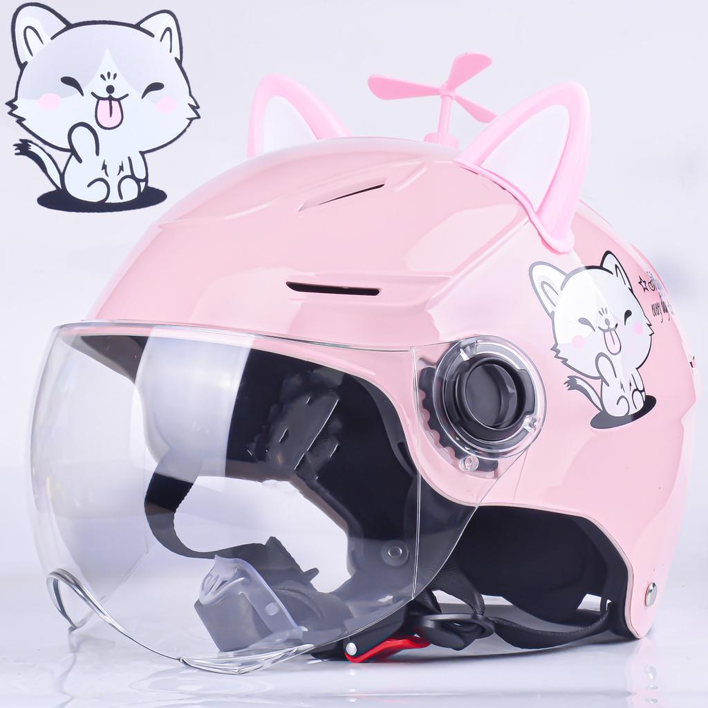 Electric Car Helmet Cute Cat Lightweight Personality Summer Riding Helmet National Standard Sun Protection Hat