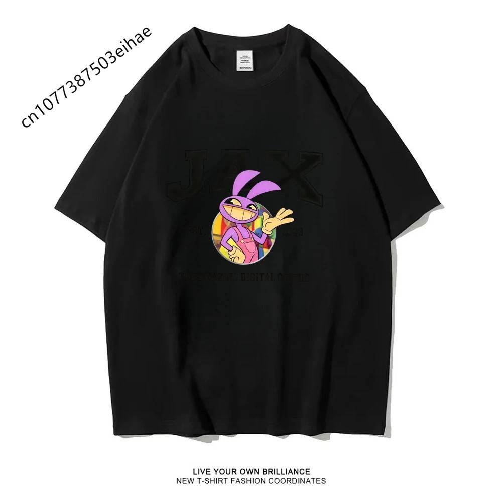 La Fantastica T-shirt Grafica del Circo Digitale Pomni Jax per Adulti e Bambini Universale Poliestere Y2K Streetwear Manica Corta Top Quotidiani