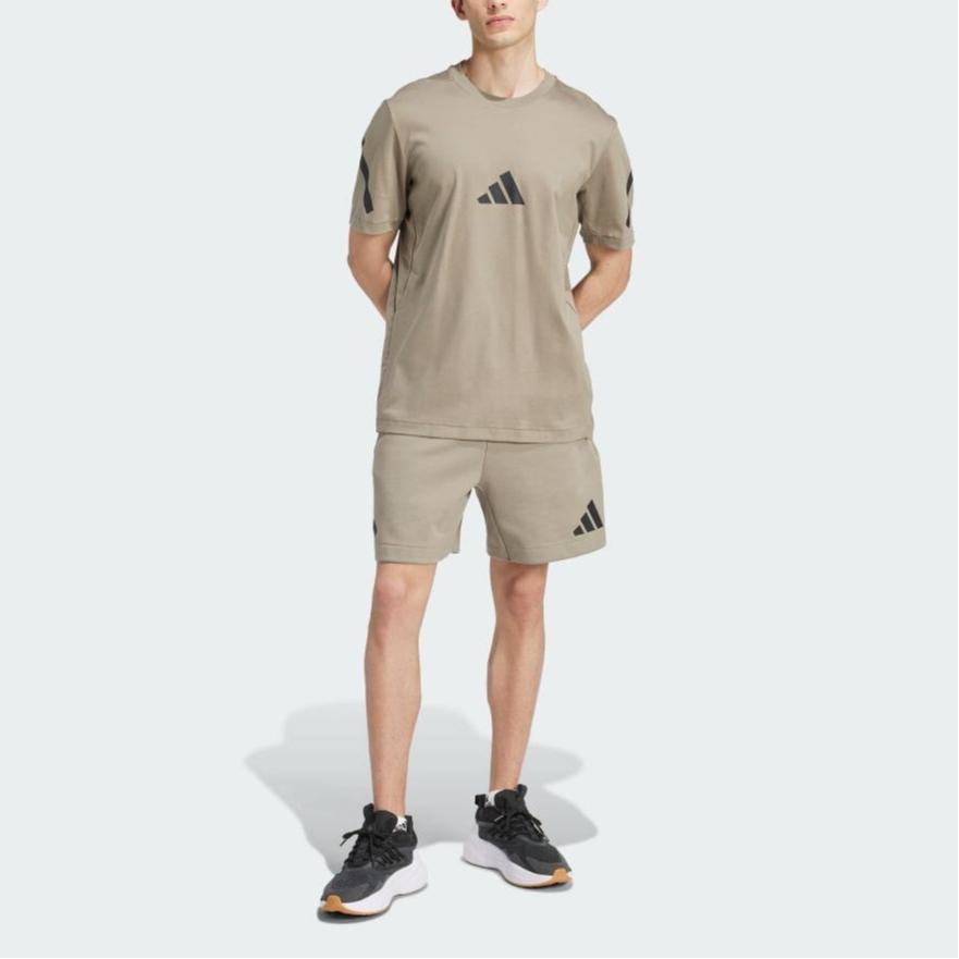 Adidas Z.N.E. Logo Comfortable Lace-Up Mid-Waist Casual Shorts Men Shorts Clay JE3077