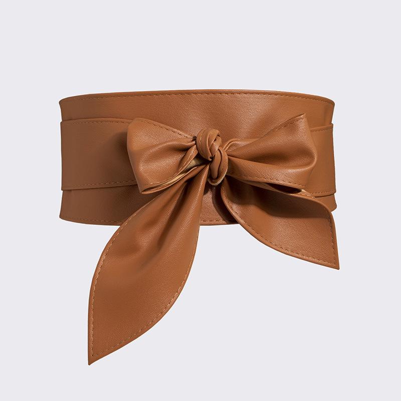 Ladies' Versatile Decorative Belt, Women's Wide Waistband, Soft Leather Ribbon, Women's Waistband, Knotted Belt