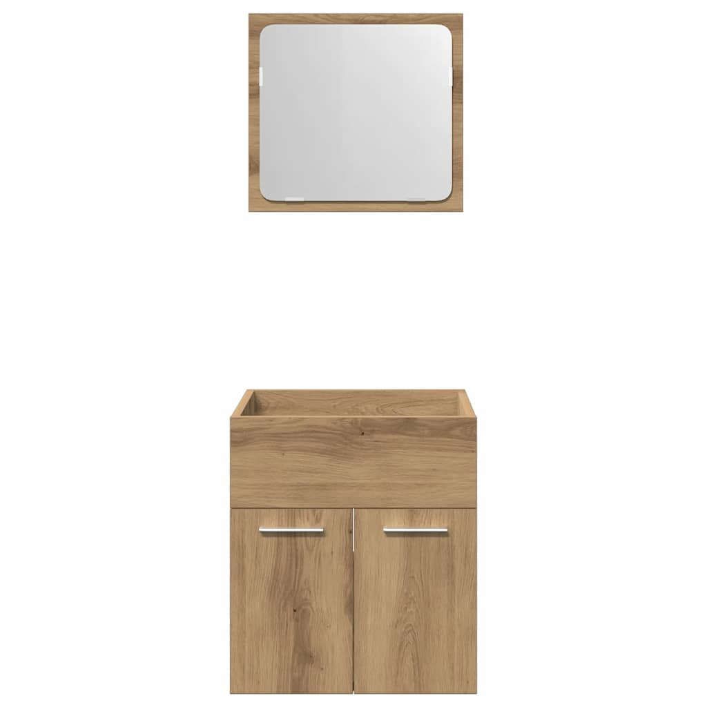 vidaXL 2-tlg. Badmöbel-Set Artisan-Eiche Holzwerkstoff