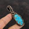 Tibetan Turquoise Copper Pendant Wire Wrapped Gemstone Pendant Handmade Jewelry Unique Copper Design Jewelry Gift For Him Birthstone Jewelry
